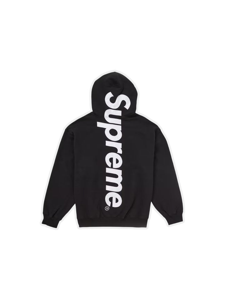 Supreme Satin Applique Hooded Sudadera (FW24) Black