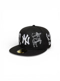 Gorra plana negra ajustada 59FIFTY Mythical de NY