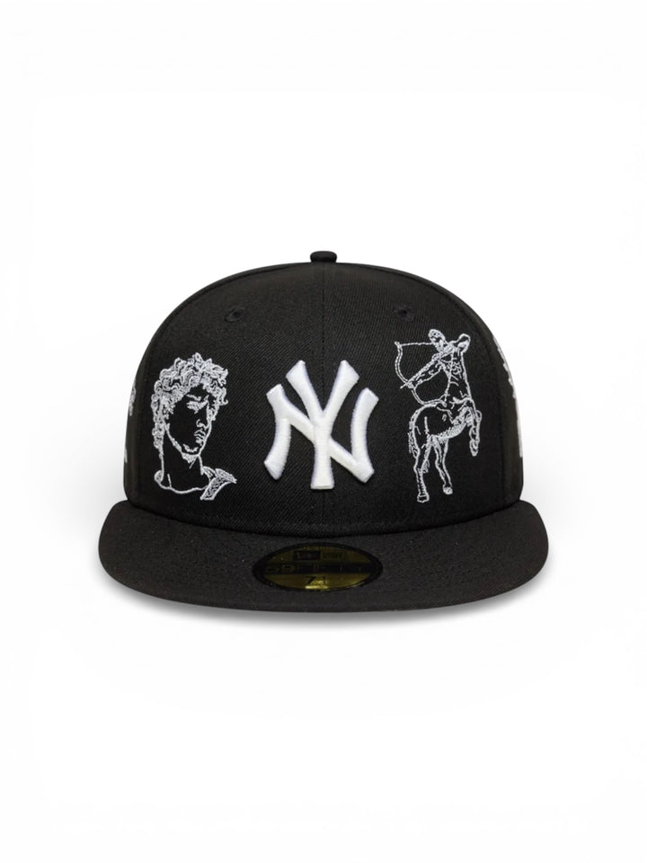 Gorra plana negra ajustada 59FIFTY Mythical de NY
