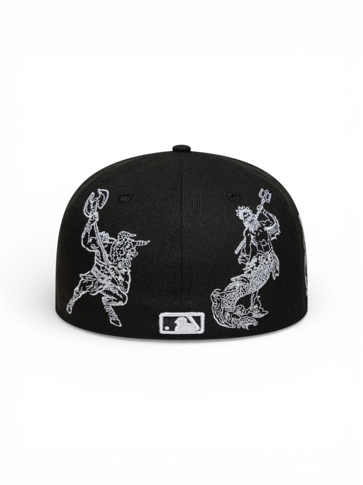 Gorra plana negra ajustada 59FIFTY Mythical de NY
