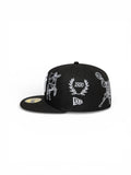 Gorra plana negra ajustada 59FIFTY Mythical de NY