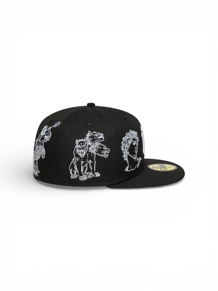 Gorra plana negra ajustada 59FIFTY Mythical de NY