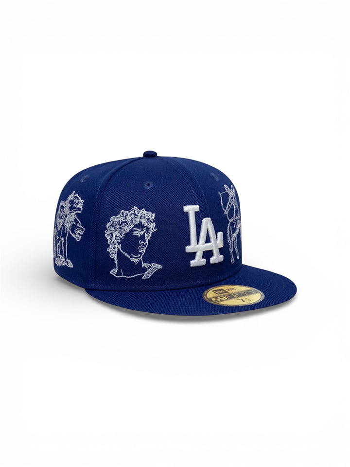 Gorra plana azul ajustada 59FIFTY Mythical de Los Angeles