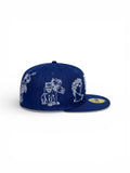 Gorra plana azul ajustada 59FIFTY Mythical de Los Angeles