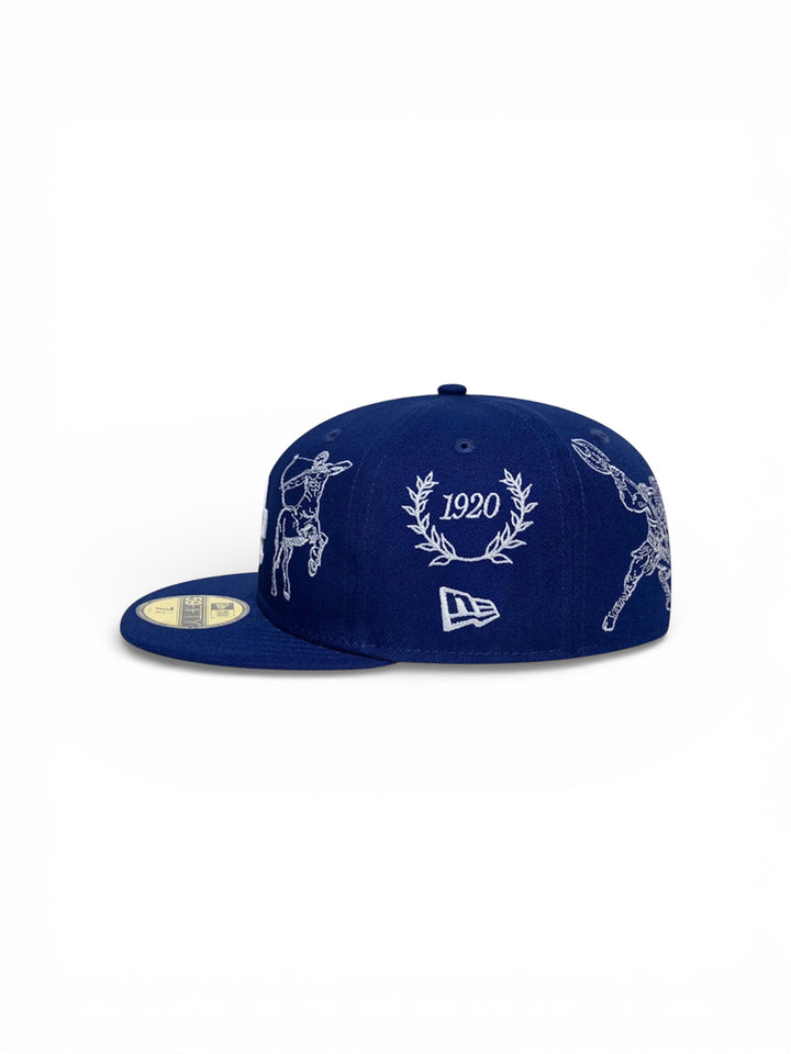 Gorra plana azul ajustada 59FIFTY Mythical de Los Angeles