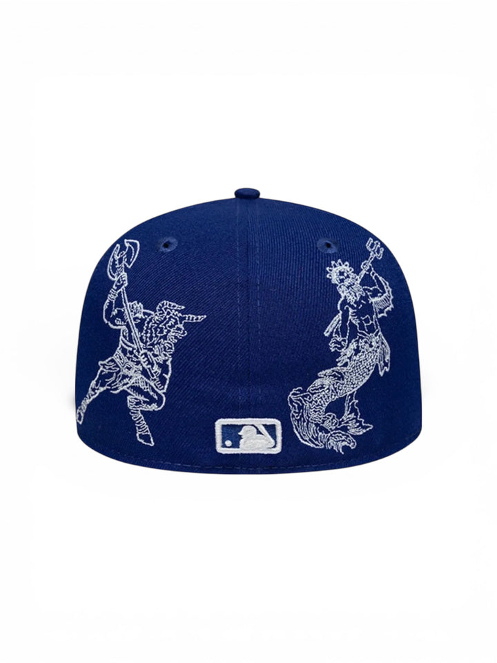 Gorra plana azul ajustada 59FIFTY Mythical de Los Angeles