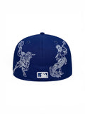 Gorra plana azul ajustada 59FIFTY Mythical de Los Angeles